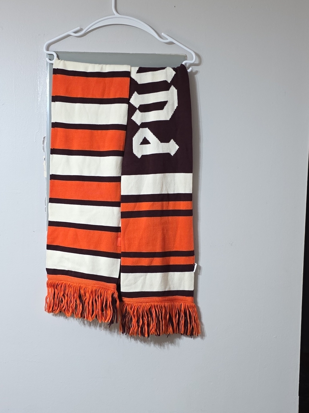 Striped Orange and Cream Decorative Bath Towel